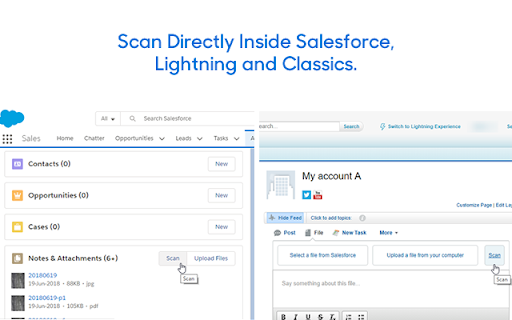 Scan docs from scanners in Salesforce & Gmail