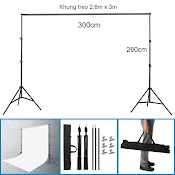 [Hỏa Tốc Khu Vực Hn] Bộ Khung Giá Treo Phông Nền Chụp Ảnh, Studio, Livestream (Tặng Kèm Túi + Kẹp)