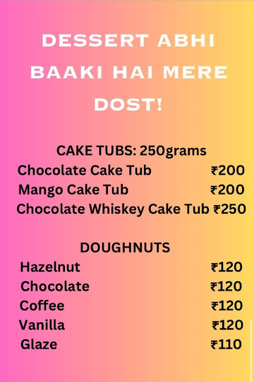 Tamasha Cafe menu 