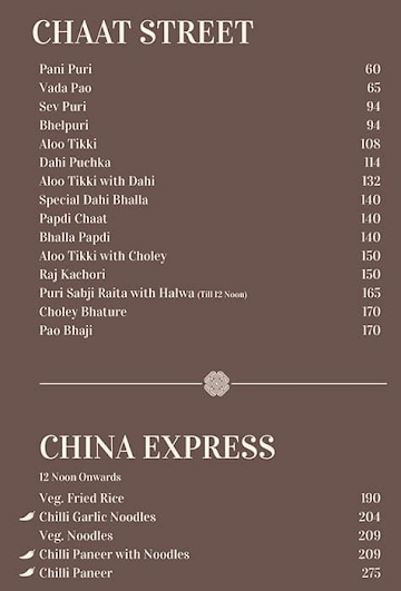 Haldiram's menu 