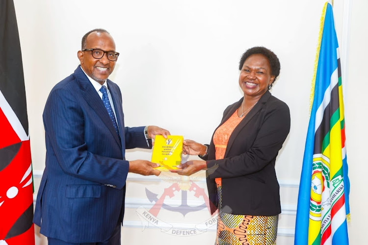 Duale with Kenya National Commission on Human Rights (KNCHR) chair Roseline Odede on September 18, 2023