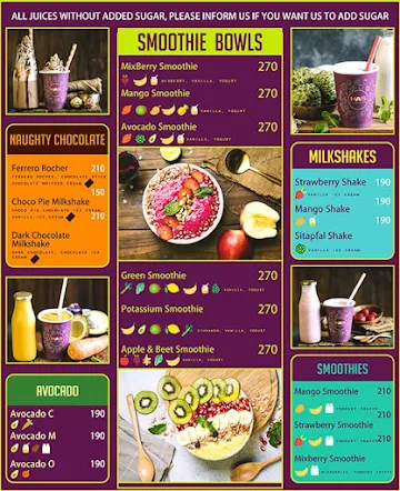 HAS Juices & More menu 