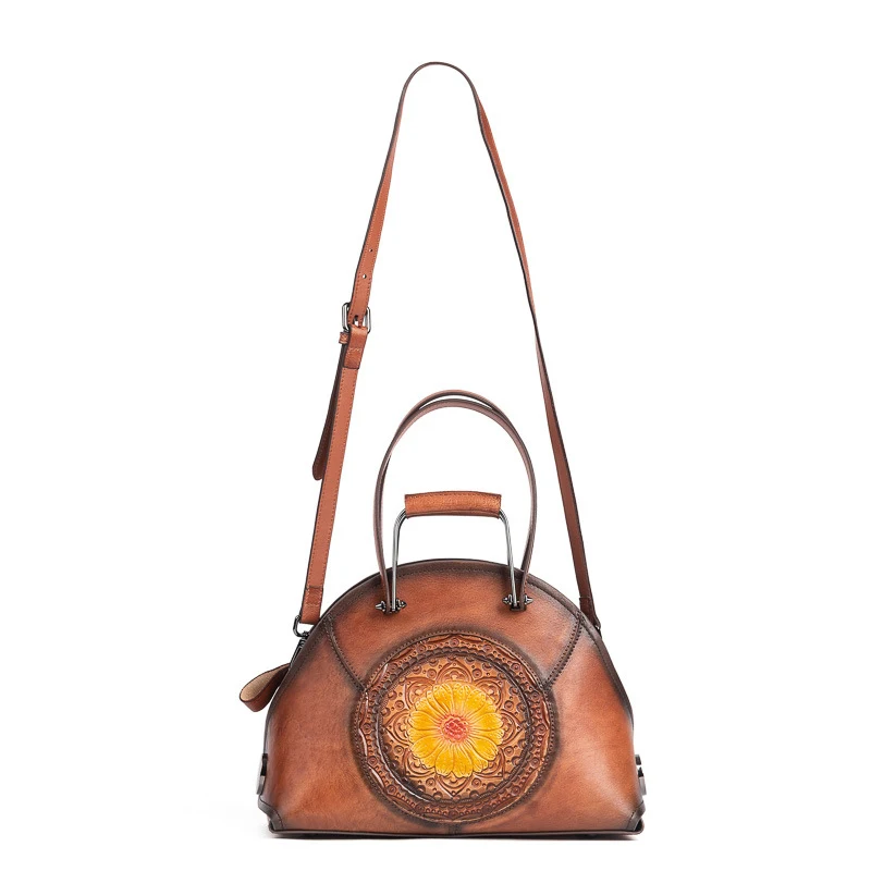 Title 1, Retro-Schultertasche aus erstklassigem Rindsled...
