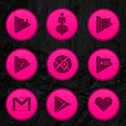 Wooden Radial Pink Icons