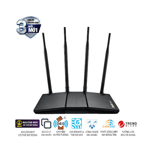 Thiết bị mạng Asus Wifi 6 RT-AX1800HP