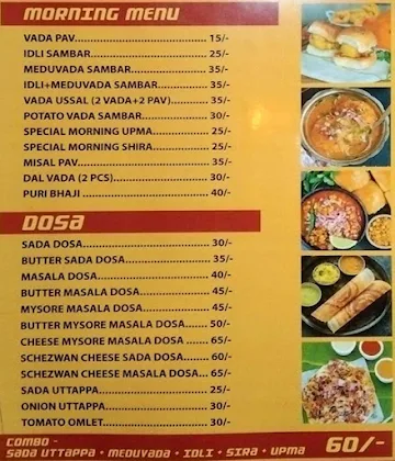 Sachin's Sai Snack Corner menu 