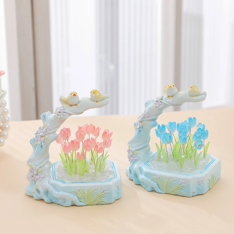 Yaratıcı Masaüstü Reçine Süs Gece Lambası Dekoratif Lale DIY Malzeme Paketi Kendi benzersiz ve şık gece lambanızı yaratın.