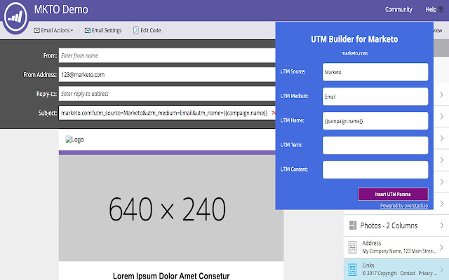 UTM Builder for Marketo chrome extension