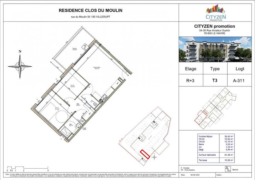 Vente appartement 2 pièces 61.28 m² à Villerupt (54190), 246 805 €