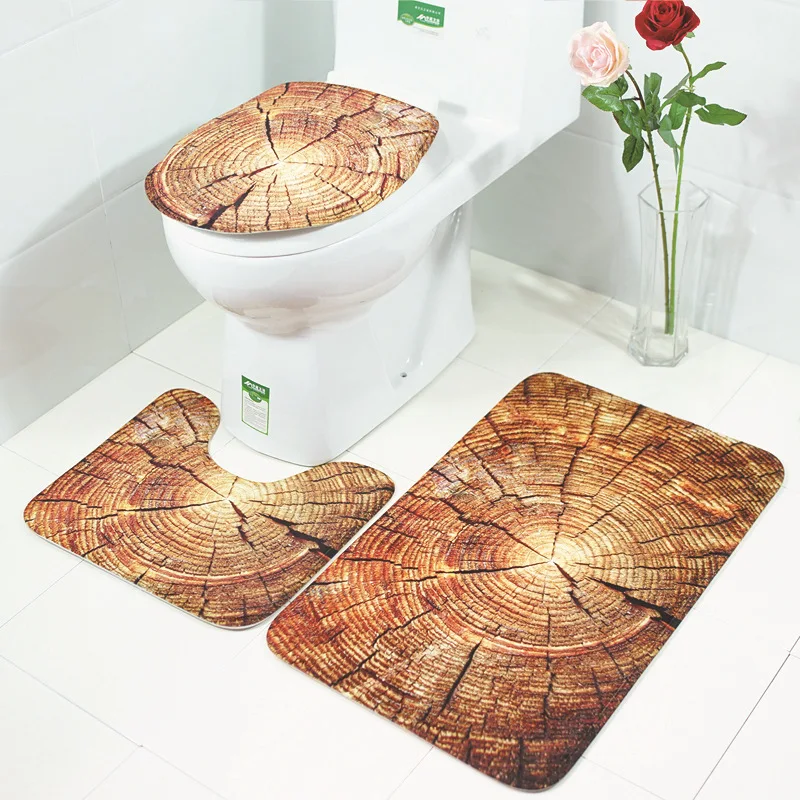 Three-Piece Toilet Anti-slip Mat Bathroom Carpet Set Enhanced Safety and Comfort in the Bathroom