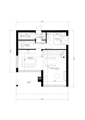 Stodoła Chalet wersja szkieletowa - Rzut parteru