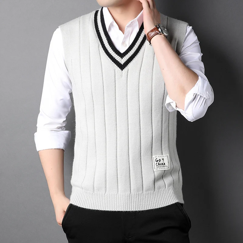 Heren mouwloze thermische vest, warme trui, perfect voor layering, houdt warm in de winter, ideaal voor koude dagen.
