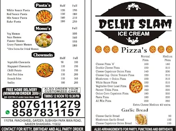 Delhi Slam Ice Cream menu 