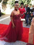 Public Protector Busisiwe Mkhwebane on the red carpet ahead of the state of the nation address in Cape Town on 16 February 2018.