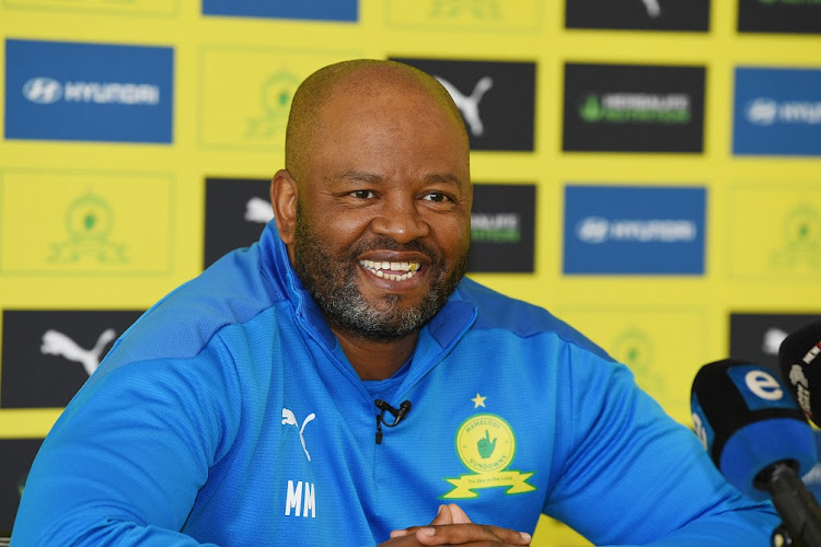 Mamelodi Sundowns co-coach Manqoba Mngqithi during the a press conference at the club's Chloorkop headquarters in Midrand on May 19 2022.