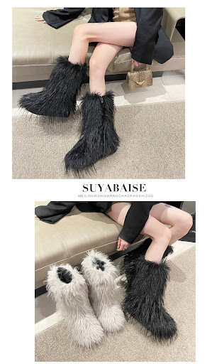 Title 7, Cute Niche Snow Boots For Women with fleece lin...