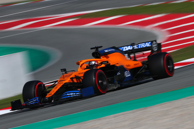 Carlos Sainz of Spain driving the (55) McLaren F1 Team MCL35 Renault on track during day six of F1 Winter Testing.