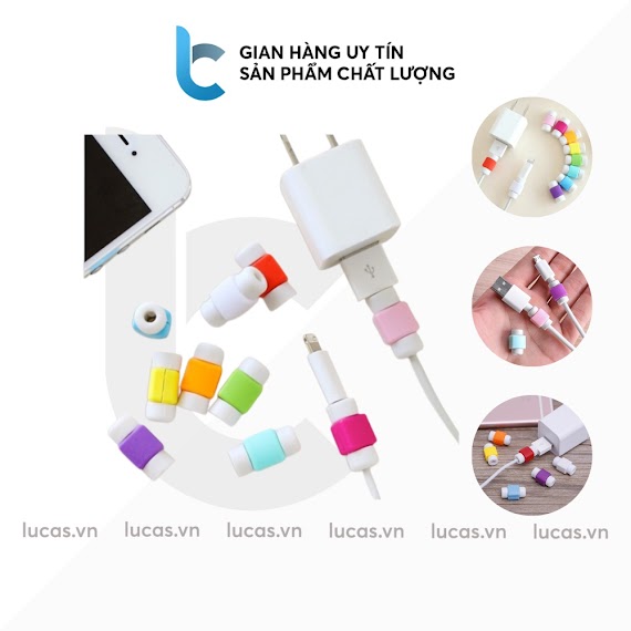 Bộ 2 Nút Chống Gãy Dây Sạc Iphone, Macbook Màu Ngẫu Nhiên