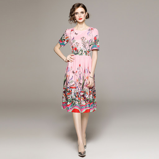 Title 6, Age-reducing Floral Printed Short Sleeve Dress ...