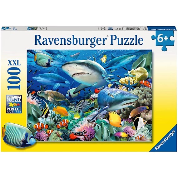 Tranh Ghép Ravensburger Puzzle Shark Reef 100 Mảnh Xxl