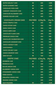 Czar Bakery menu 2