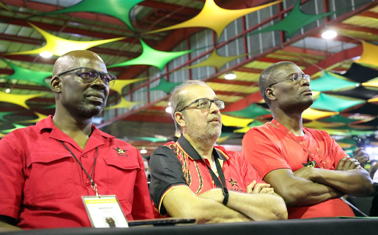 Solly Mapaila, SACP general secretary (left), with SACP colleagues during the ANC's 55th national conference at Nasrec in Johannesburg. File photo.