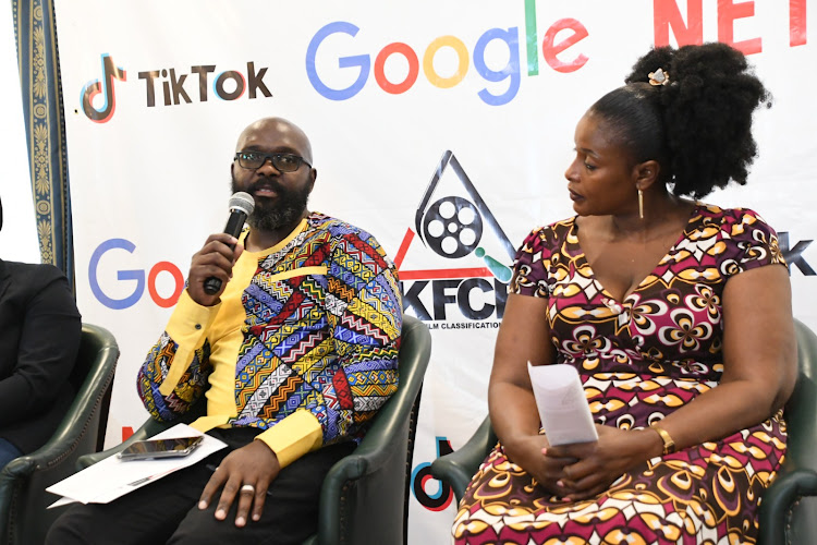 Michael Murungi, Government Affairs and Public Policy Lead in East Africa at Google with Child Psychologist Rose Muchemi speaking on the Dos and Don'ts of Parenting in the Digital Era. February 7, 2023.