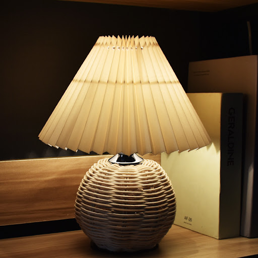 Title 2, Bedside Bed for Sleeping with Pleated Table Lam...