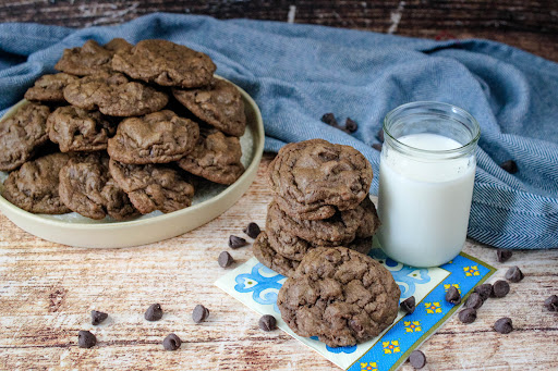 Platter of Chewy Brownie Cookies.