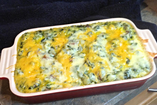 Irish Brunch Potato Casserole with Spinach & Onions