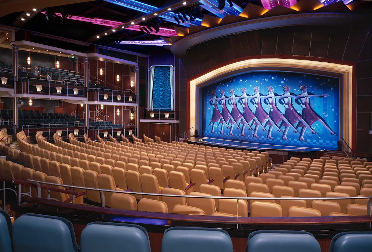 The five-story Savoy Theater, Mariner of the Seas' main show lounge, features Broadway-style productions.