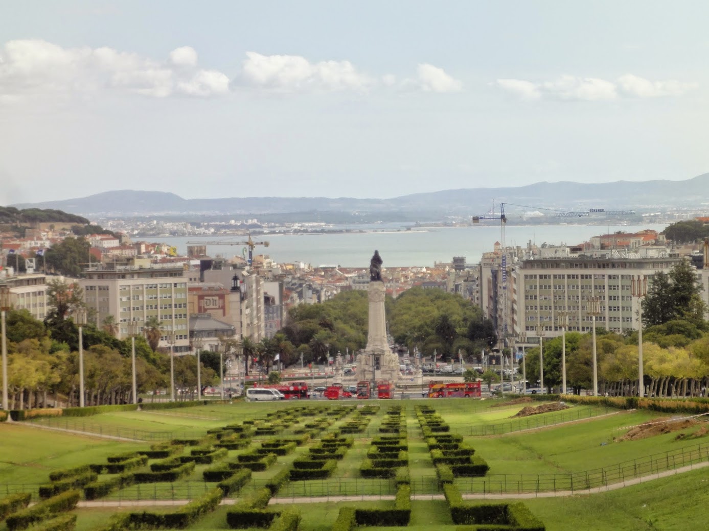 Perspective sur la Baixa et la mer de Praille à Lisbonne