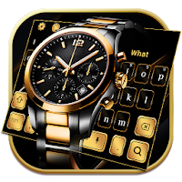 Luxury Black Gold Watch Keyboard Theme