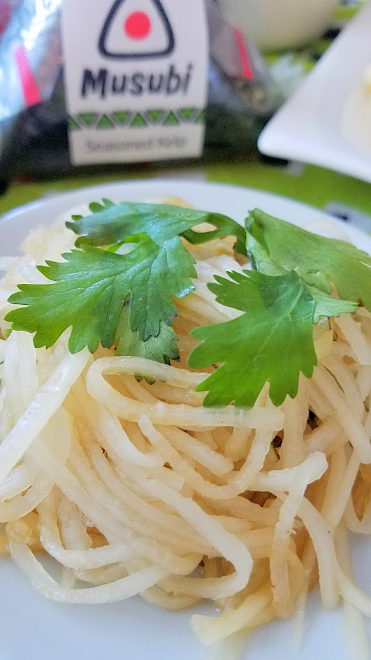 Musubi in Portland, Daikon Yuzu Salad side dish, A more traditional Japanese side using shredded daikon radish and yuzu dressing flavors for a refreshing palate cleanser