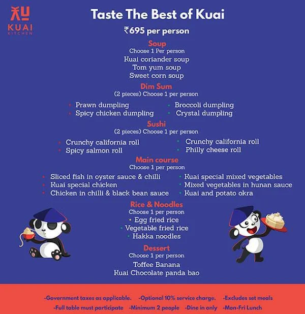 Kuai Kitchen menu 