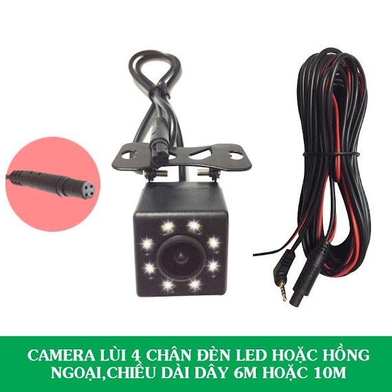 Camera Lùi 4 Chân Jack Cắm 2.5Mm Kết Nối Với Camera Hành Trình Gương