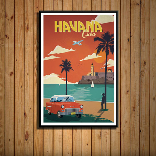 Title 13, French Canvas Painting Vintage City Travel Land...