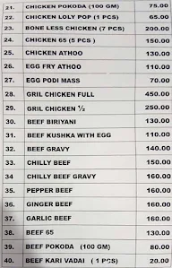 Riyas Biryani menu 2