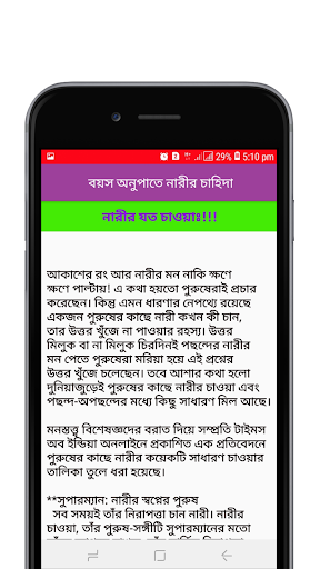 বয়স অনুপাতে নারীর চাহিদা