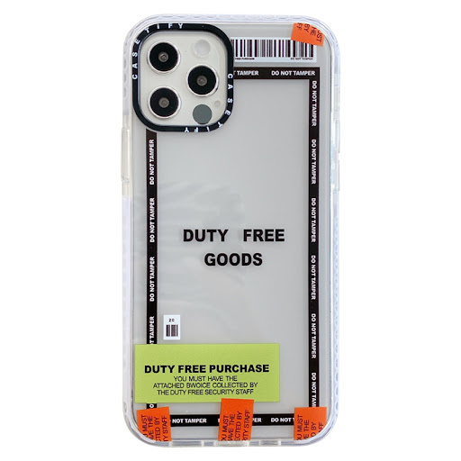 Title 7, Transparent Phone Case With Orange Sticker. Pro...