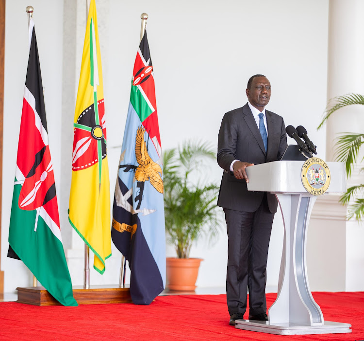 President William Ruto during his address to the Nation at State House, Nairobi, on May 3, 2024