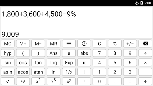 Screenshot Calculator app