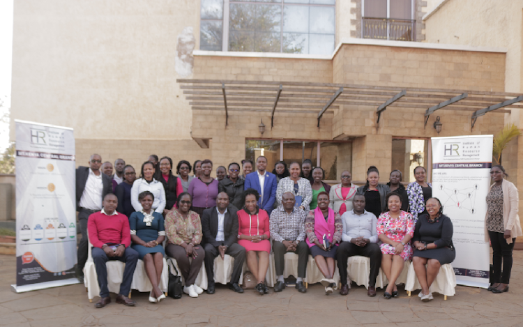 IHRM Leadership, New Mt. Kenya Central Branch members, Secretariat and guests pose for a group photo at White Rhino Hotel - Nyeri.