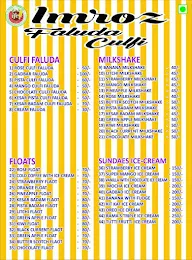 Imroz Faluda Culfi menu 2