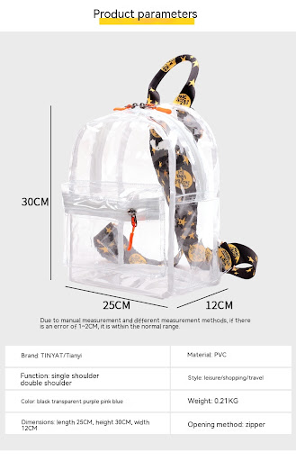Title 1, Waterproof PVC Backpack Travel Girls