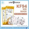 Khẩu Trang Trẻ Em Unimask [Túi 10 Cái], Khẩu Trang 4D Kf94 Chính Hãng Trắng Kèm Hoạ Tiết