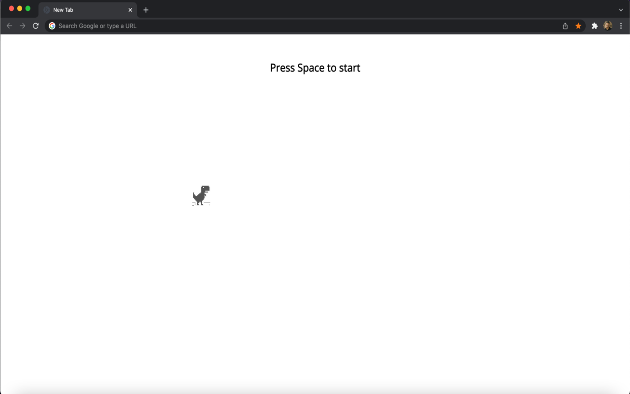 Dinosaur Game in New Tab Preview image 0