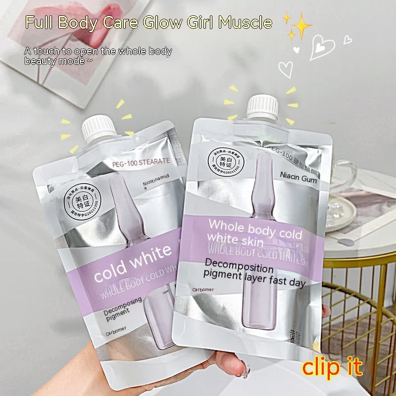 Whitening, brightening en voedende bodylotion hydrateert, verbetert de huidskleur en geeft een stralende en gezonde huid.