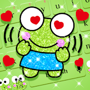 Cute Cartoon Glitter Frog keyboard  Icon