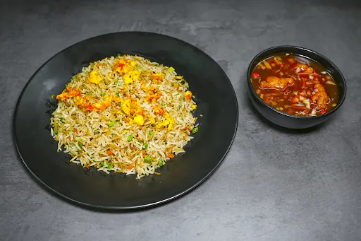 Egg Fried Rice+Chiken Manchurian (4pc)